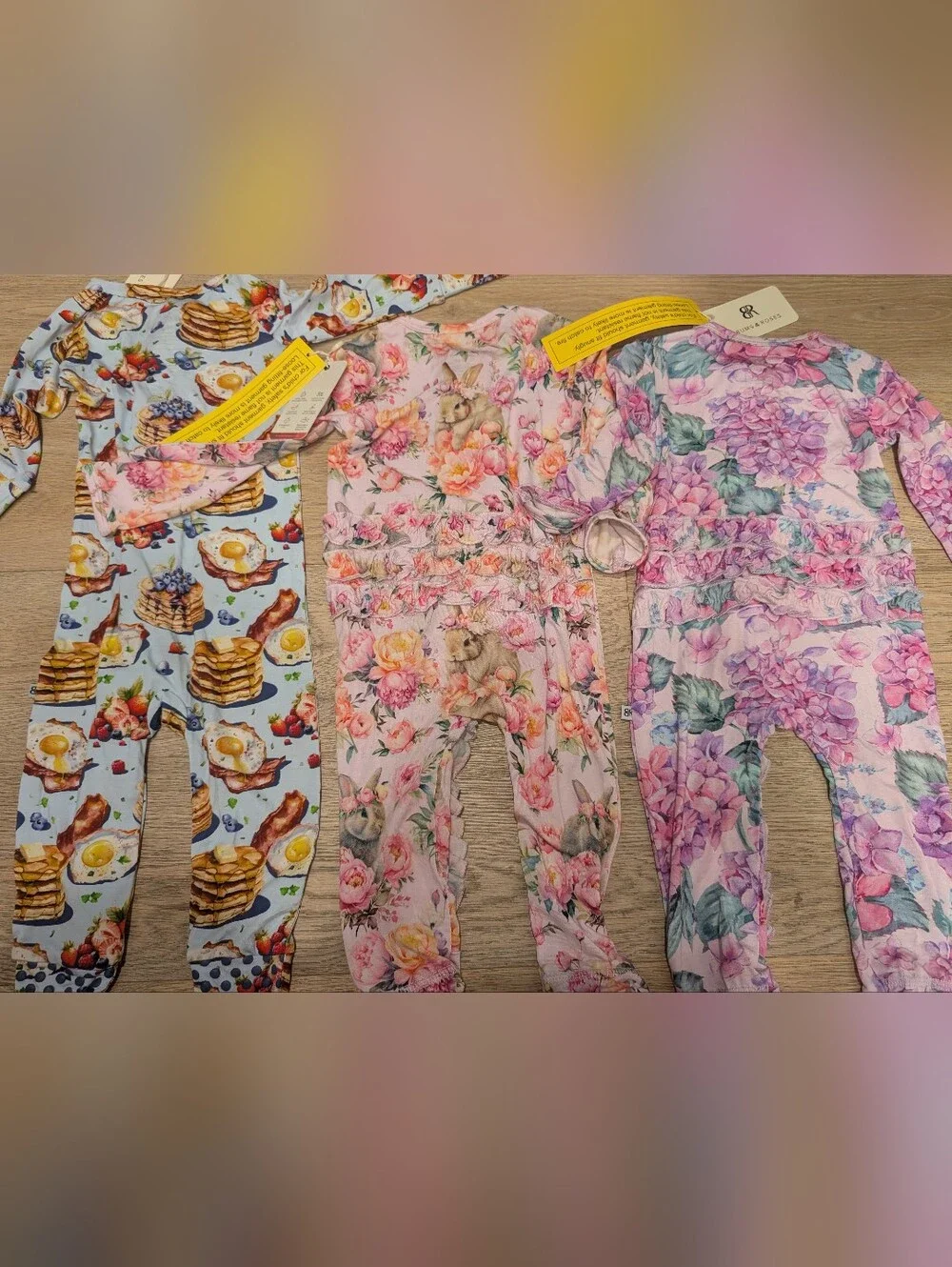 BUMS & ROSES Bamboo 12-18 Months bundle Floral & Pancake Prints All New With Tag